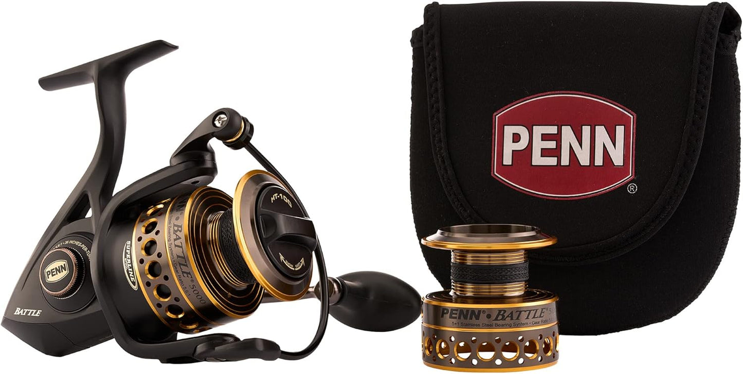 PENN Battle Spinning Reel Kit 5000 with Spare Anodized Spool