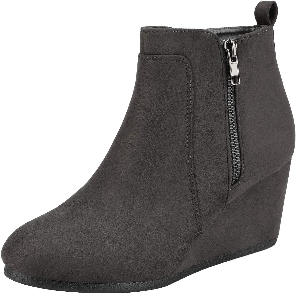 DREAM PAIRS Women's Suede Low Wedges Ankle Boots for Style