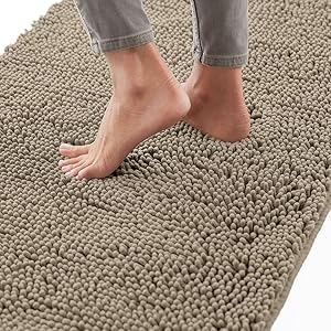 Gorilla Grip Bath Rug 70x24, Soft Absorbent Chenille Mat