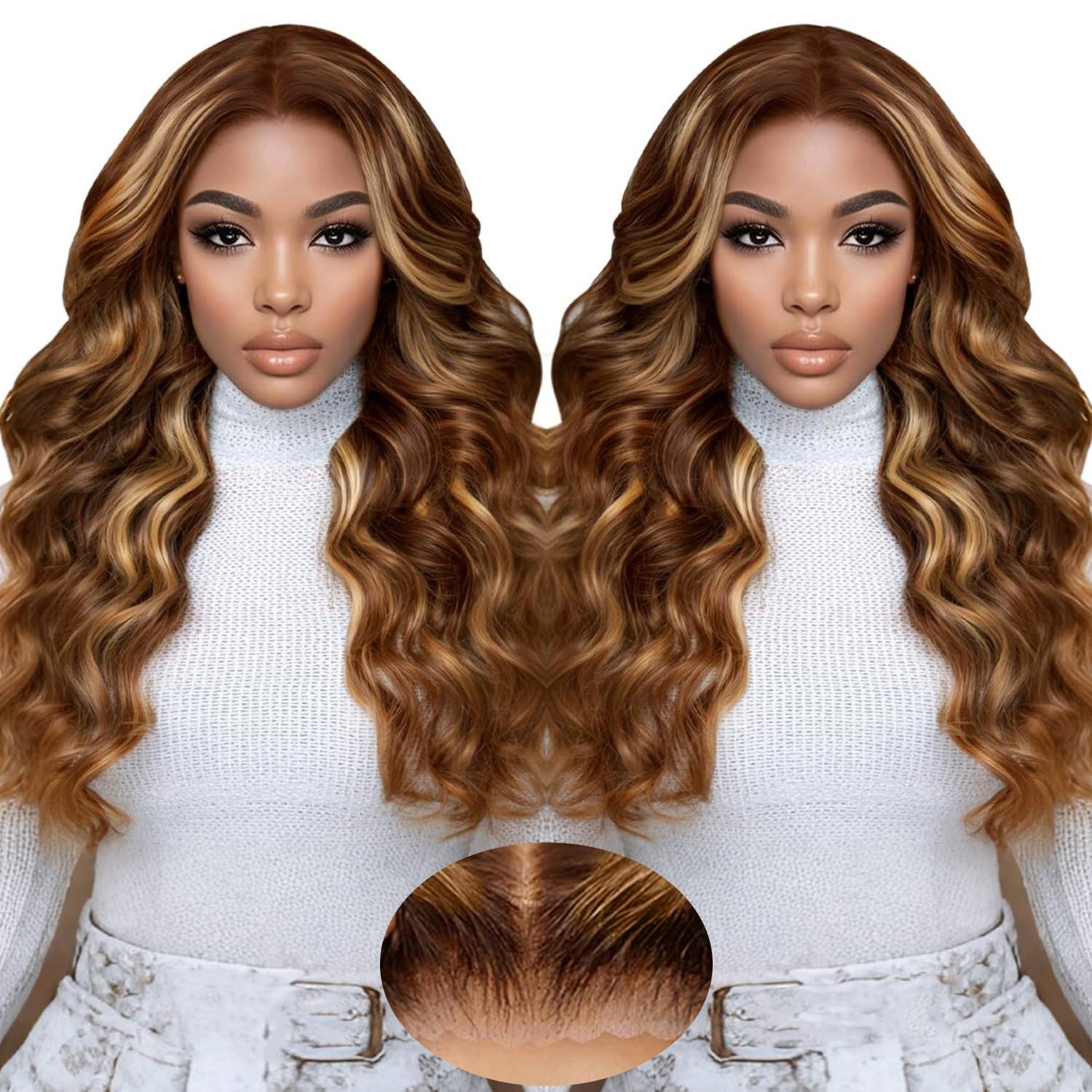 24 Inch Glueless Lace Front Wigs Human Hair for Black Women