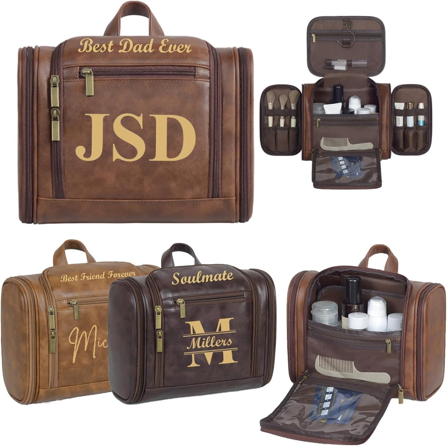 Personalized Toiletry Bag for Men - Custom Travel Dopp Kit