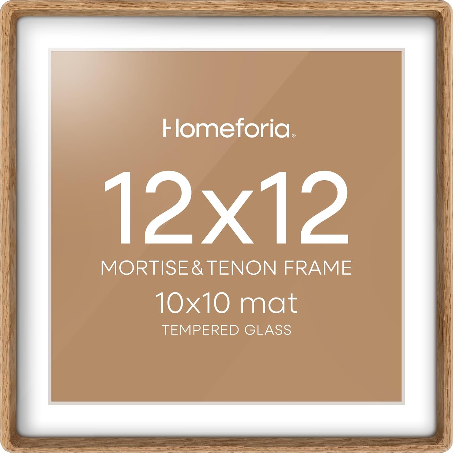 Homeforia 12x12 Light Wood Frame for 10x10 Prints - Stylish Decor