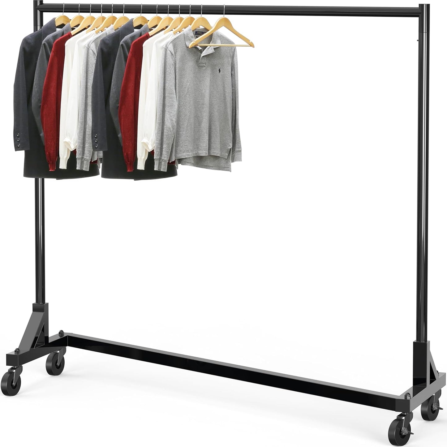 Industrial Grade Garment Rack with Heavy-Duty Design and Casters