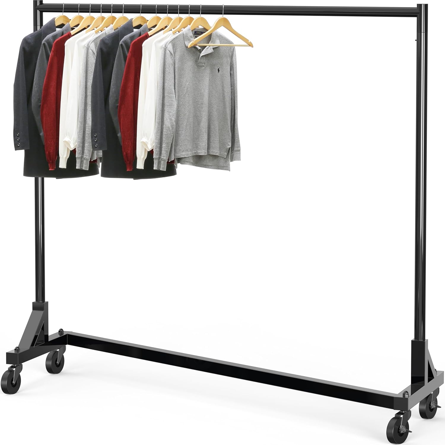 Industrial Grade Garment Rack with Heavy-Duty Design and Casters