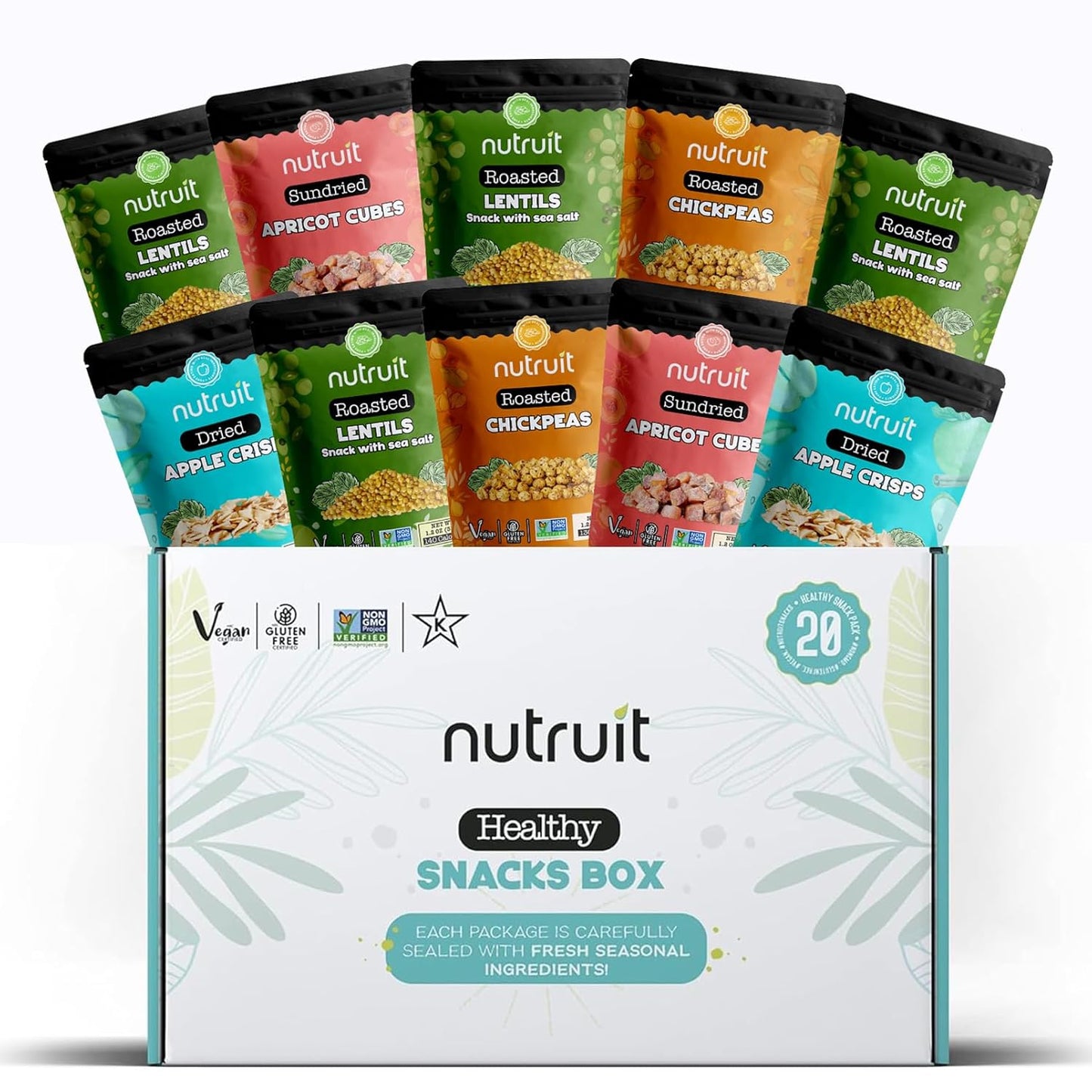Nutruit Gourmet Healthy Snacks - 20 Pack Vegan Variety Box