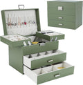Dajasan Jewelry Organizer Box for Women - 4-Layer Velvet PU Case