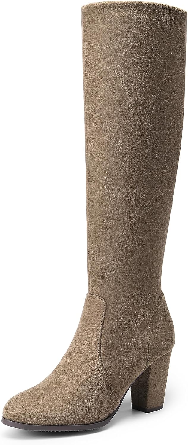 DREAM PAIRS Women's Chunky Heel Knee High Boots for Style