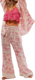 Women Satin Pajama Set Floral Silk Pajamas 2 Piece Lounge Set - Soft v