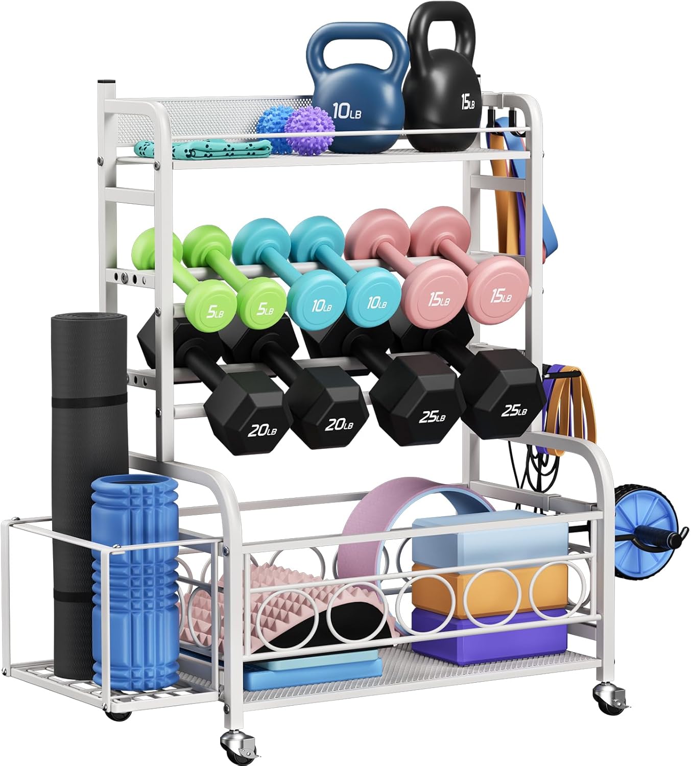 400LBS Adjustable Weight Rack for Home Gym Storage Solutions