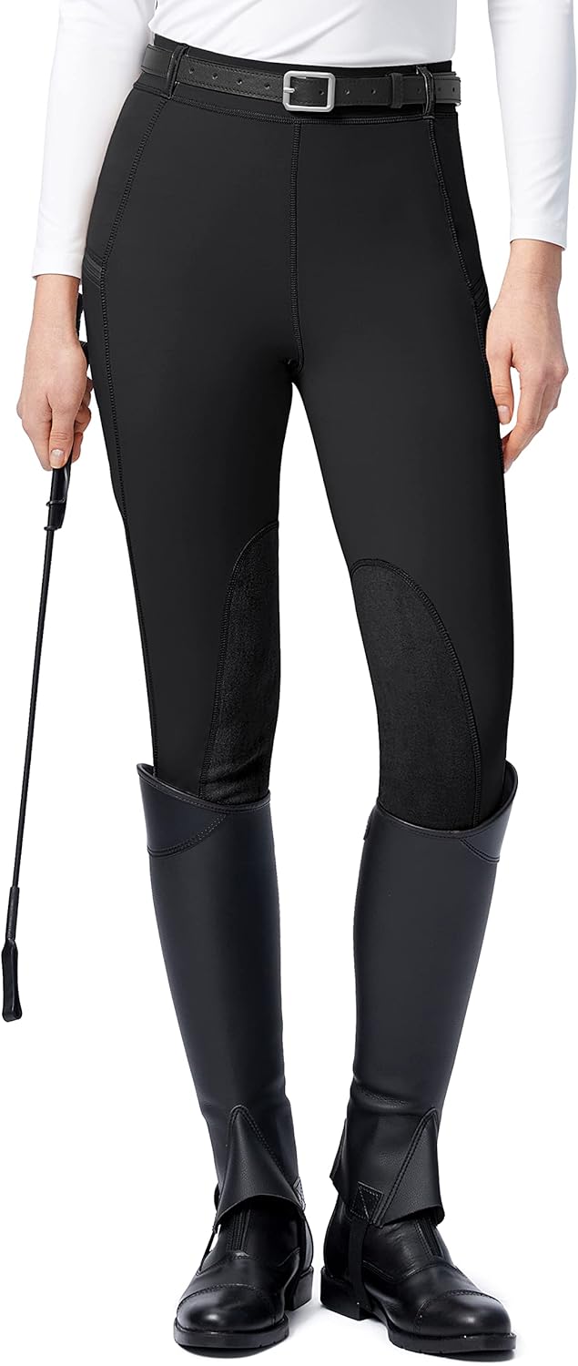 SANTINY Women's Equestrian Breeches with Zipper Pockets