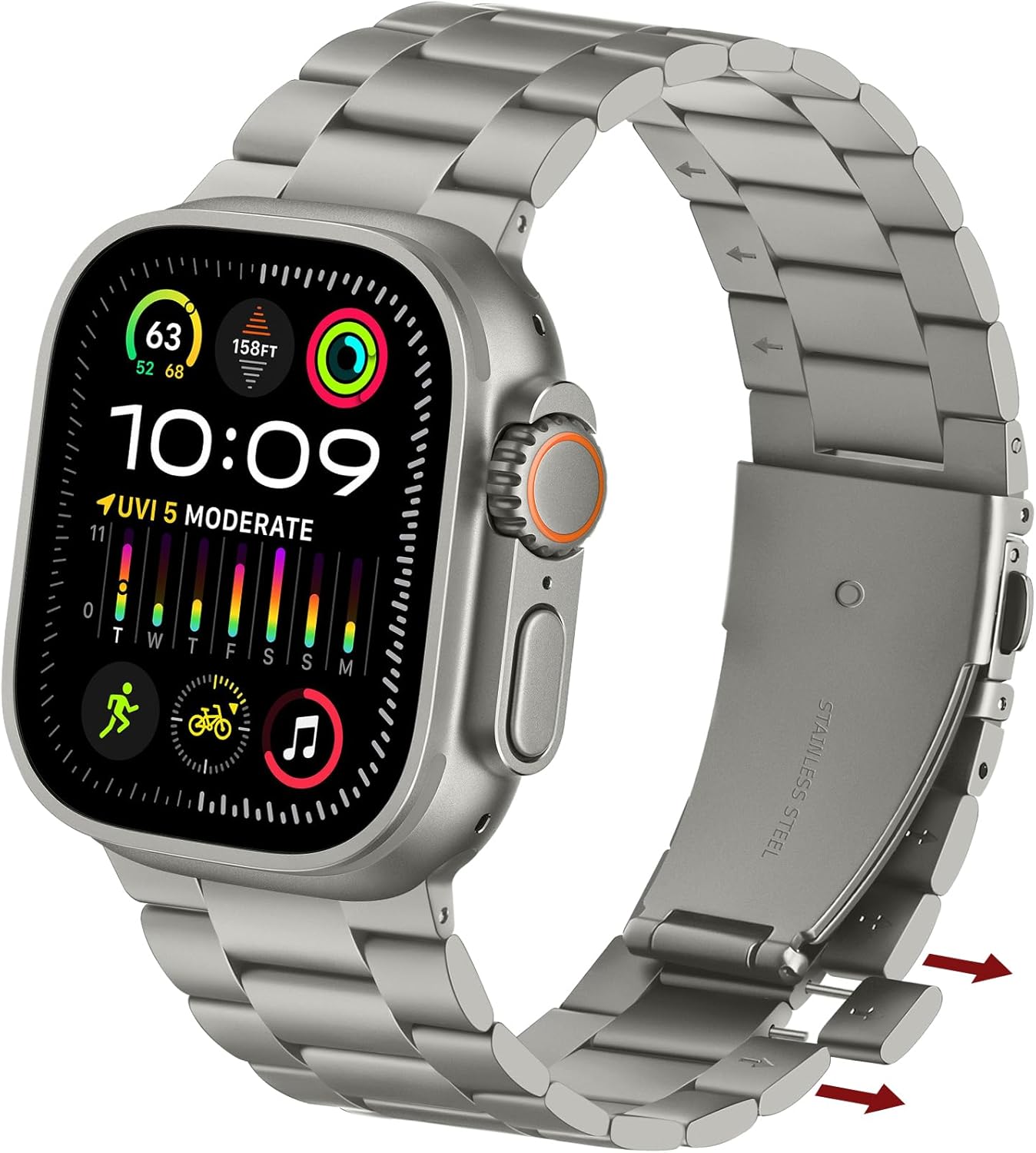 Anlinser No Tool Needed Bands for Apple Watch 49mm to 42mm