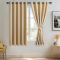 JIUZHEN Beige Blackout Curtains with Tiebacks - Thermal, Noise