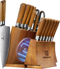 Piklohas 15 Pieces Kitchen Knife Set With Magnetic Holder