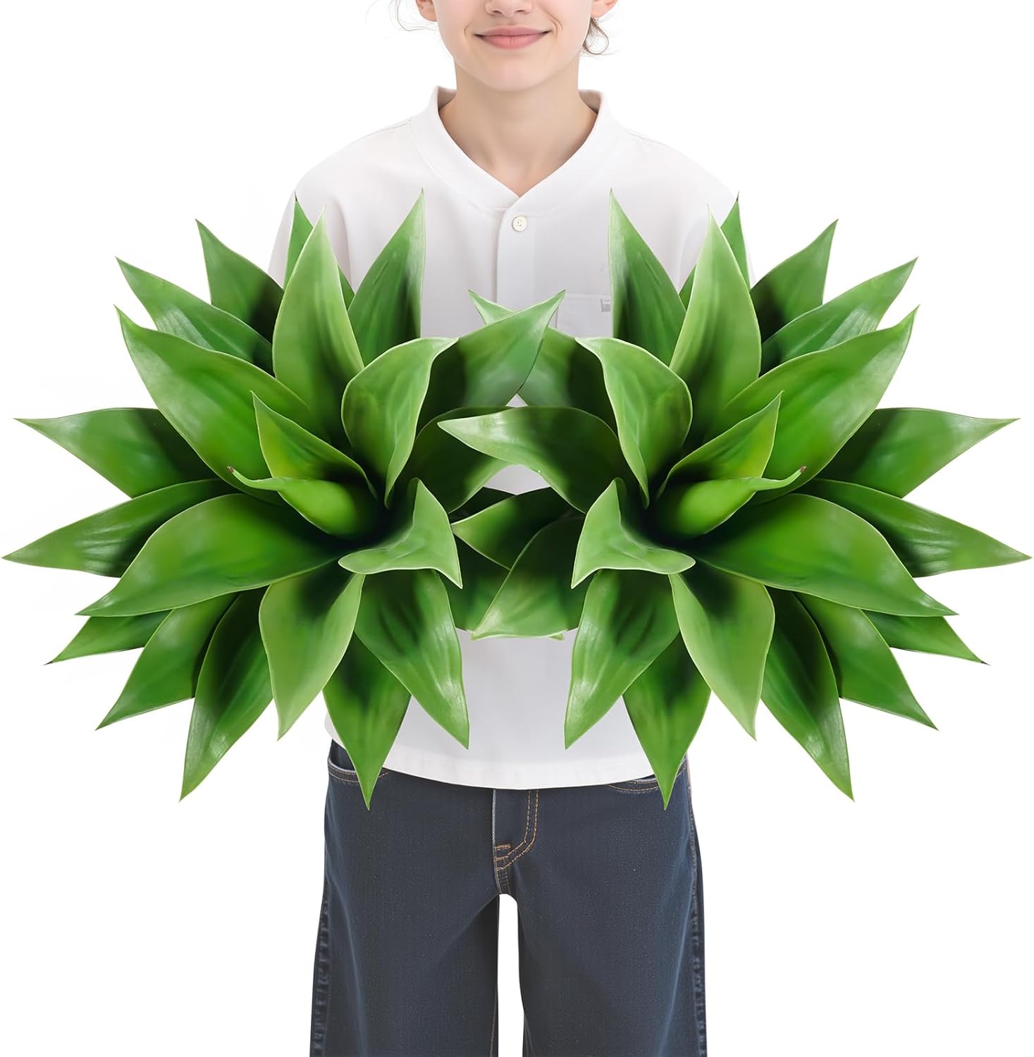 Artificial Agave Plant Set - Lifelike Faux Greenery for Decor