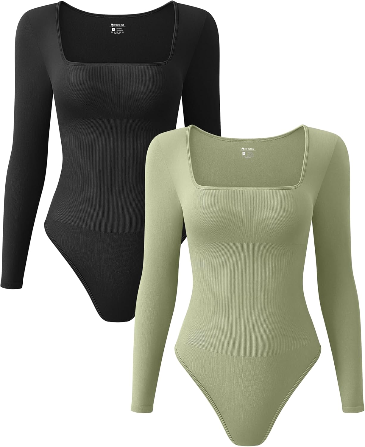 OQQ Women's 2 Piece Bodysuits with Sexy Ribbed Design