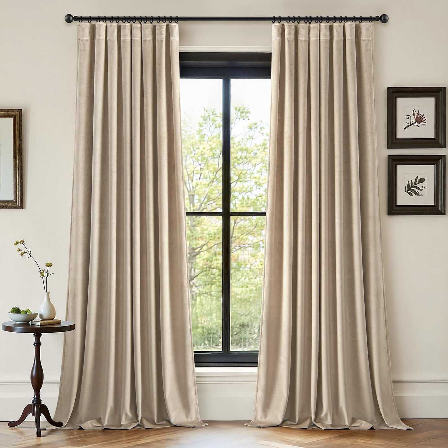 Luxurious ANRODUO Camel Beige Velvet Curtains for Any Room