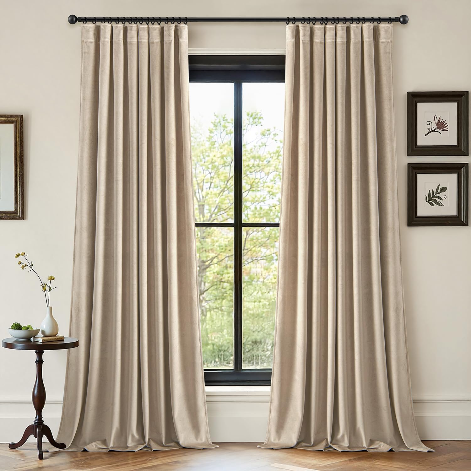 Luxurious ANRODUO Camel Beige Velvet Curtains for Any Room