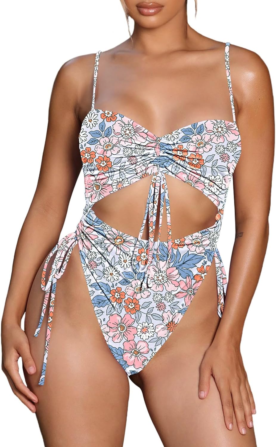 Viottiset Women's Cut Out Drawstring One Piece Swimsuit Review