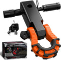 Shackle Hitch Receiver 2in with Mega D Ring Shackle - Heavy Duty Tow