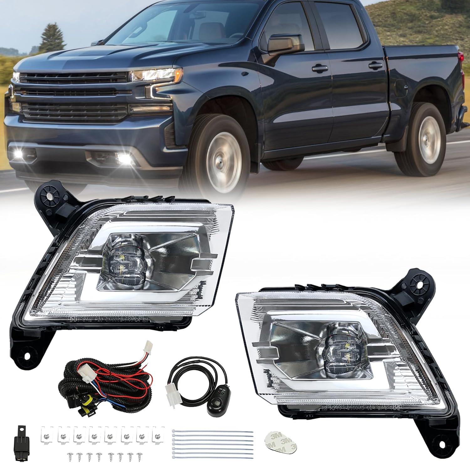 LED Fog Light for 2019-2023 Chevy Silverado 1500 & 2500HD