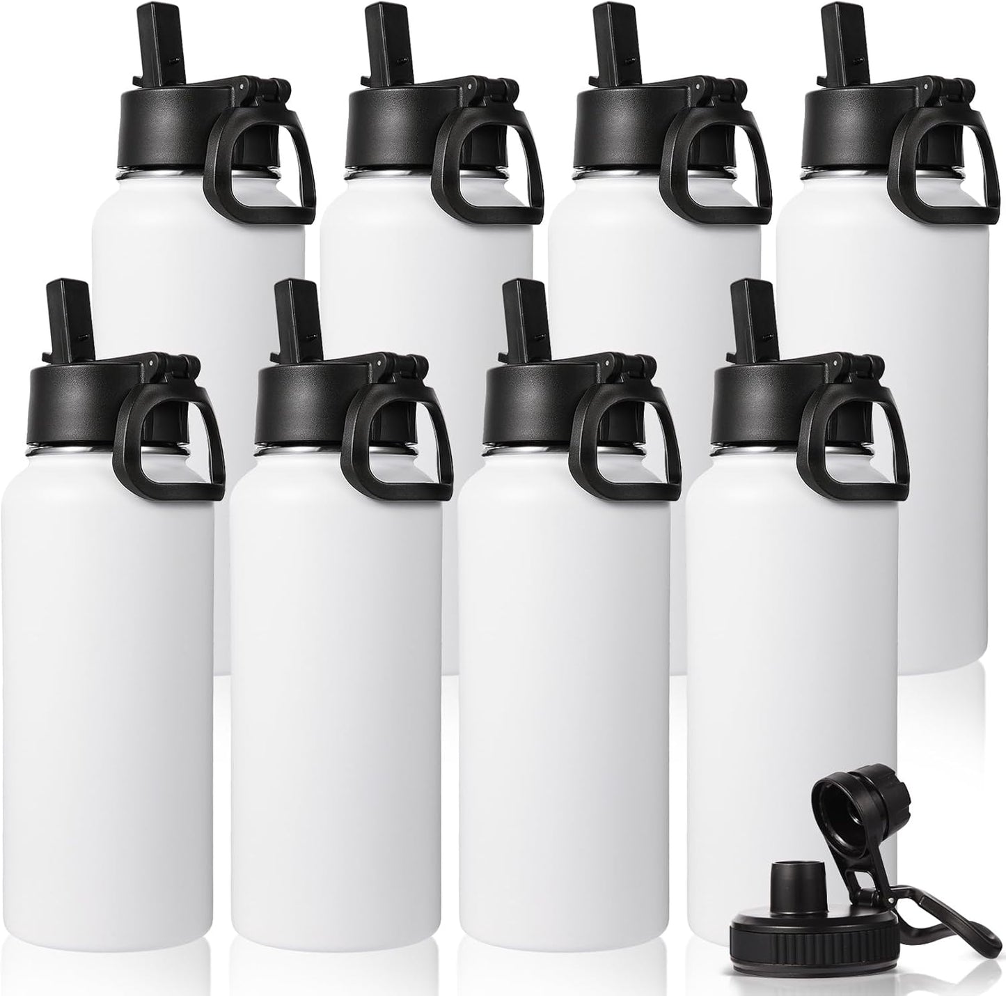 32 oz Insulated Water Bottles with 2 Lids for All Activities