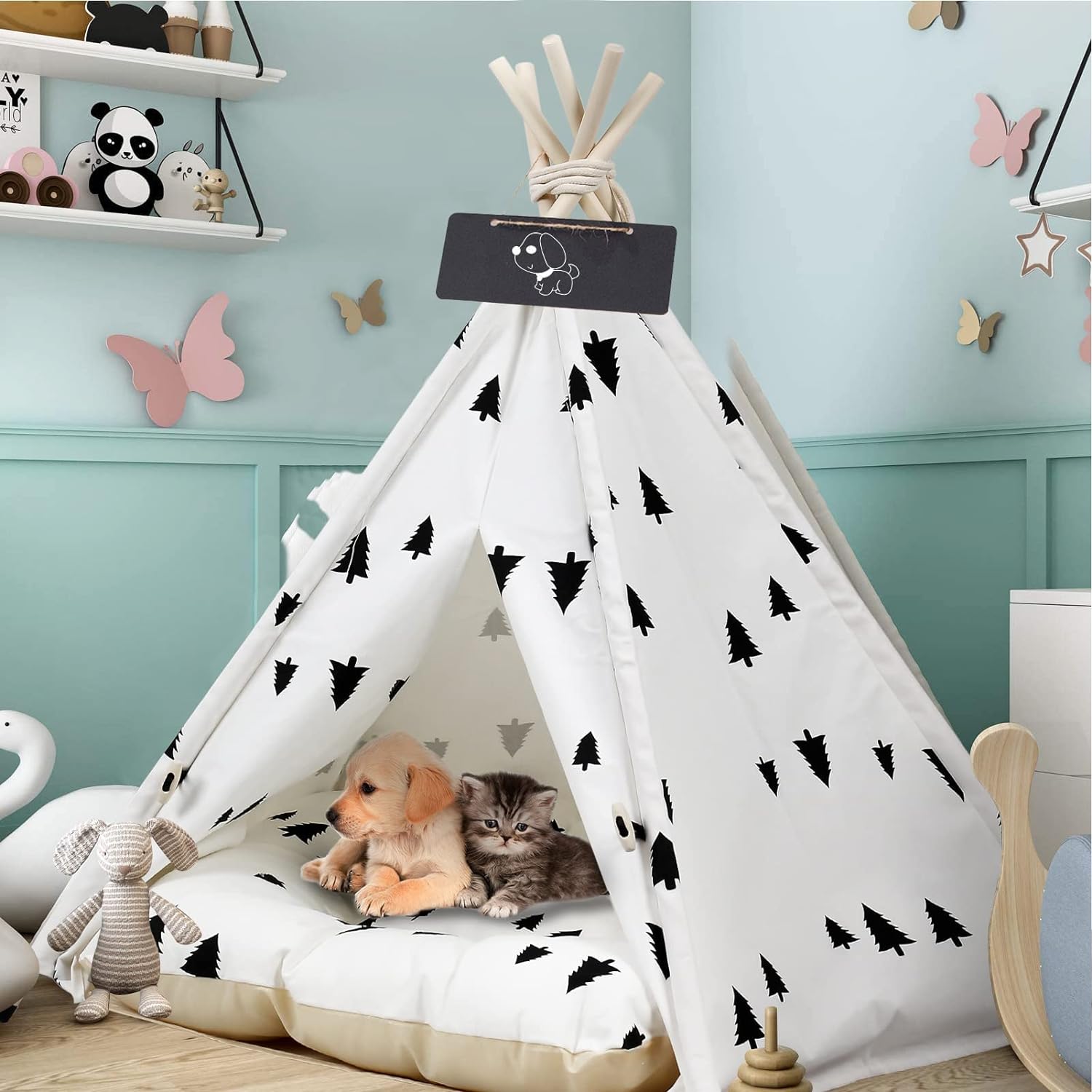 Cozy Washable Pet Teepee with Cushion for Stylish Pets