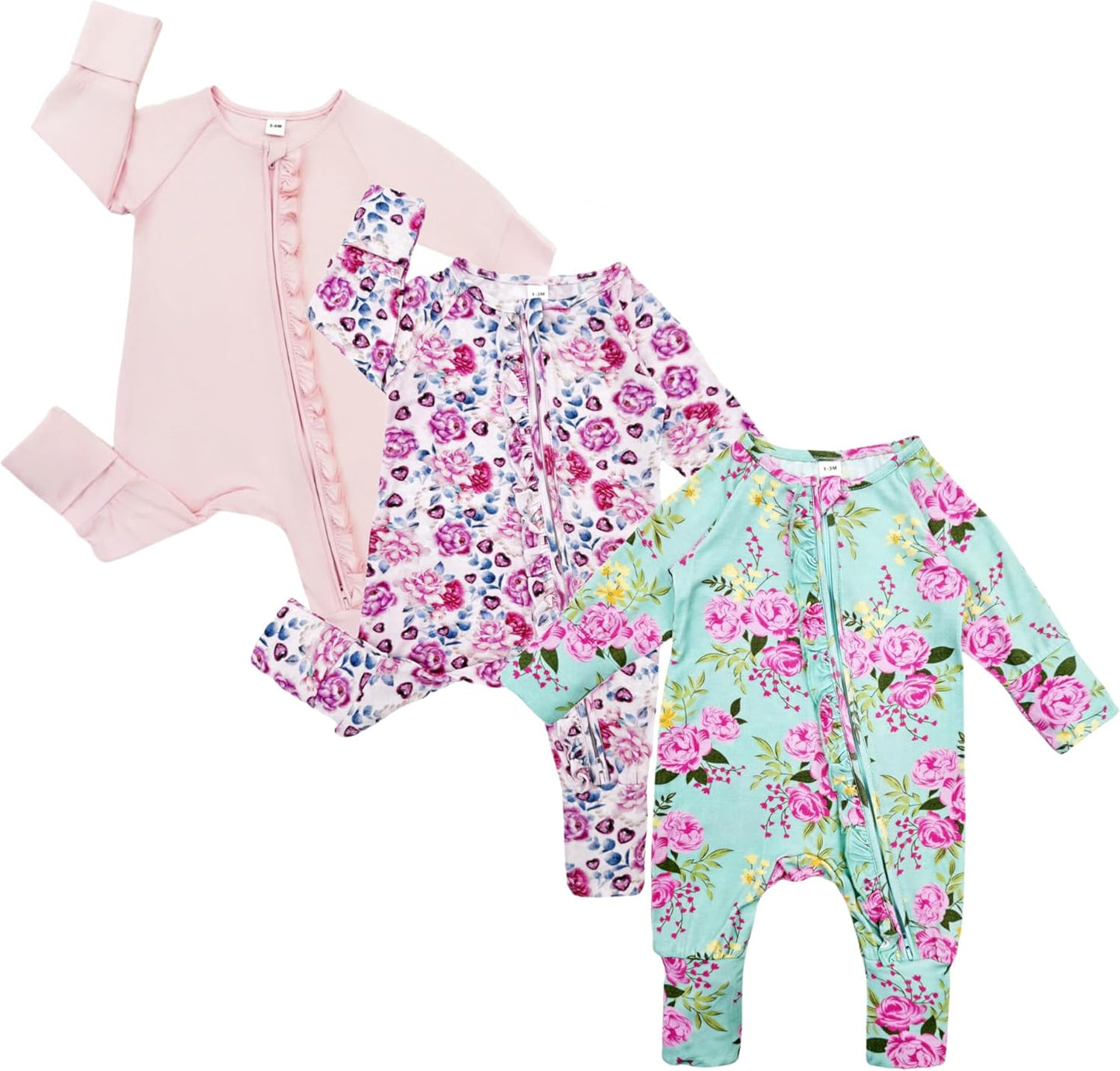 Bow Dream Baby Girl Clothing Footies for Newborn to 24 Months