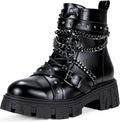 Jeossy Women's 9620 Chelsea Combat Boots - Chunky Platform Style