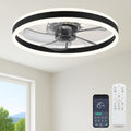 23.6ft Ceiling Fan with Light - Low Profile Flush Mount Fan