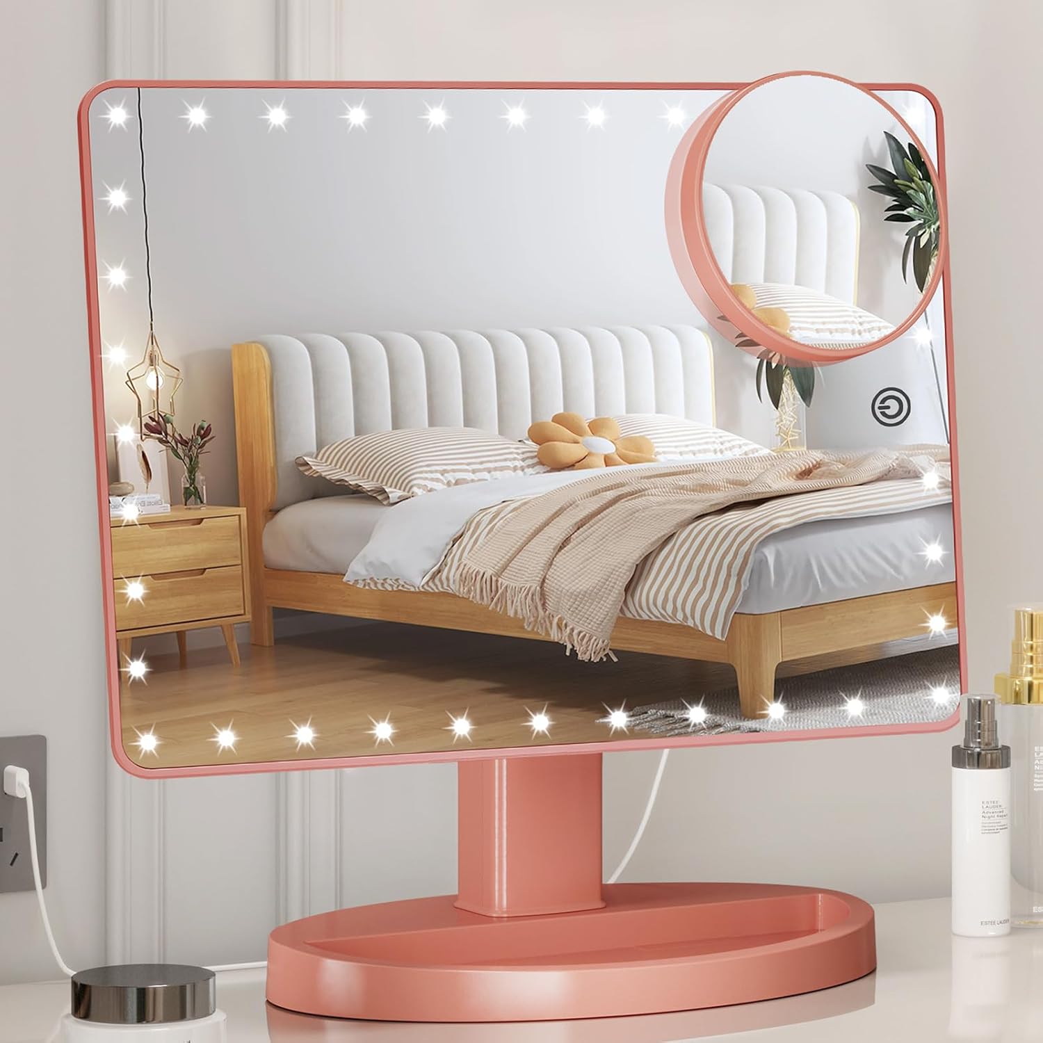 Large Lighted Makeup Mirror with 10x Magnification for Flawless Makeup