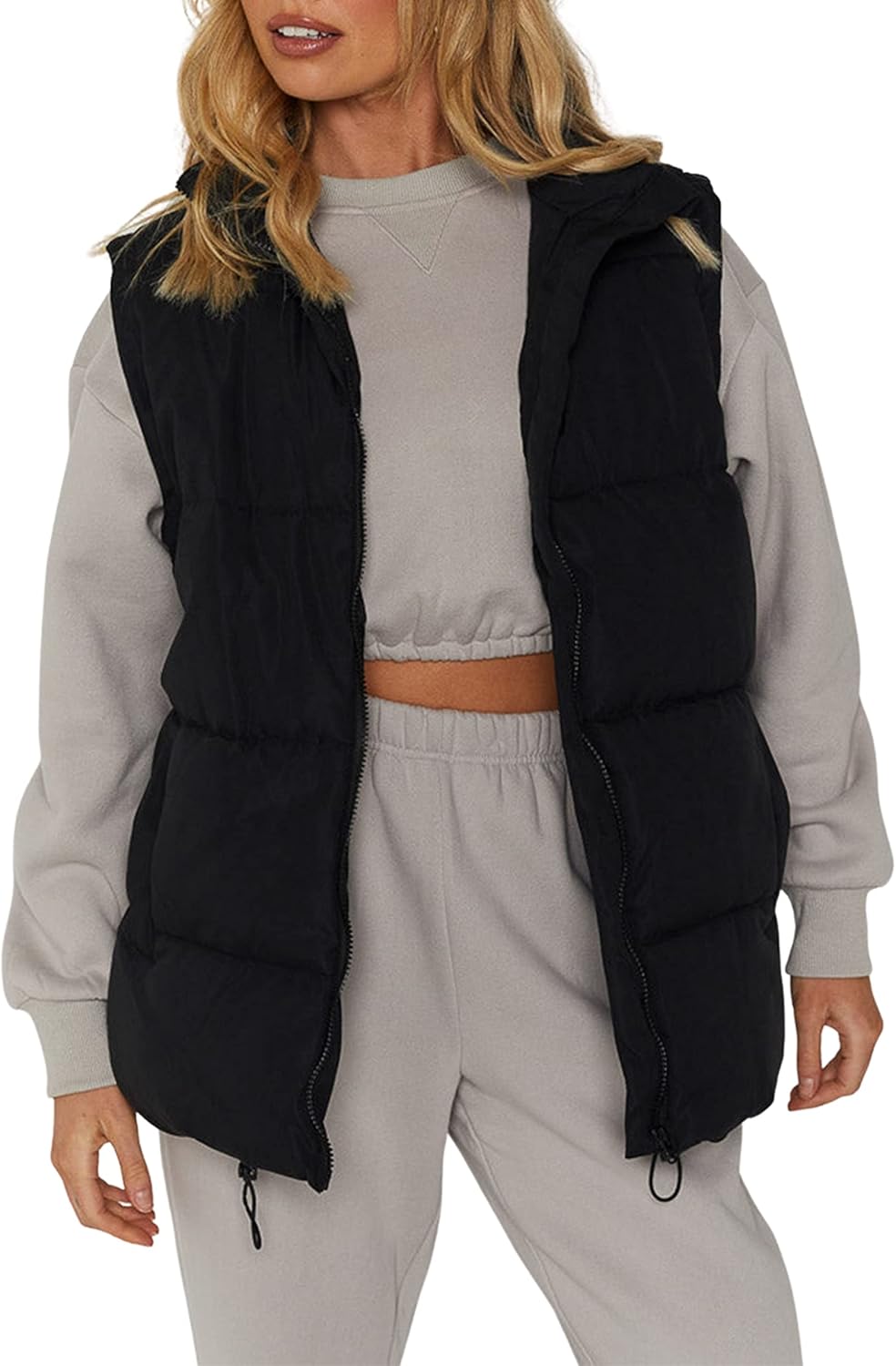 Athlisan Womens Zip Up Puffer Vest for Stylish Winter Wear