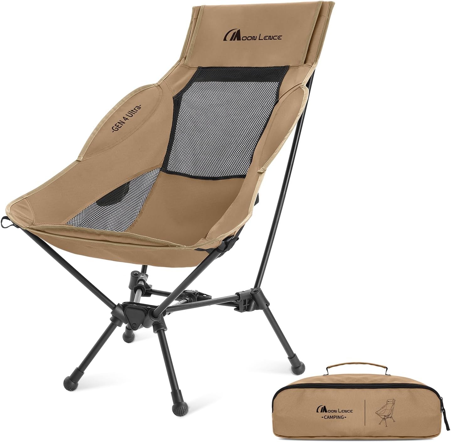 MOON LENCE High Back Folding Camping Chair for Outdoor Comfort