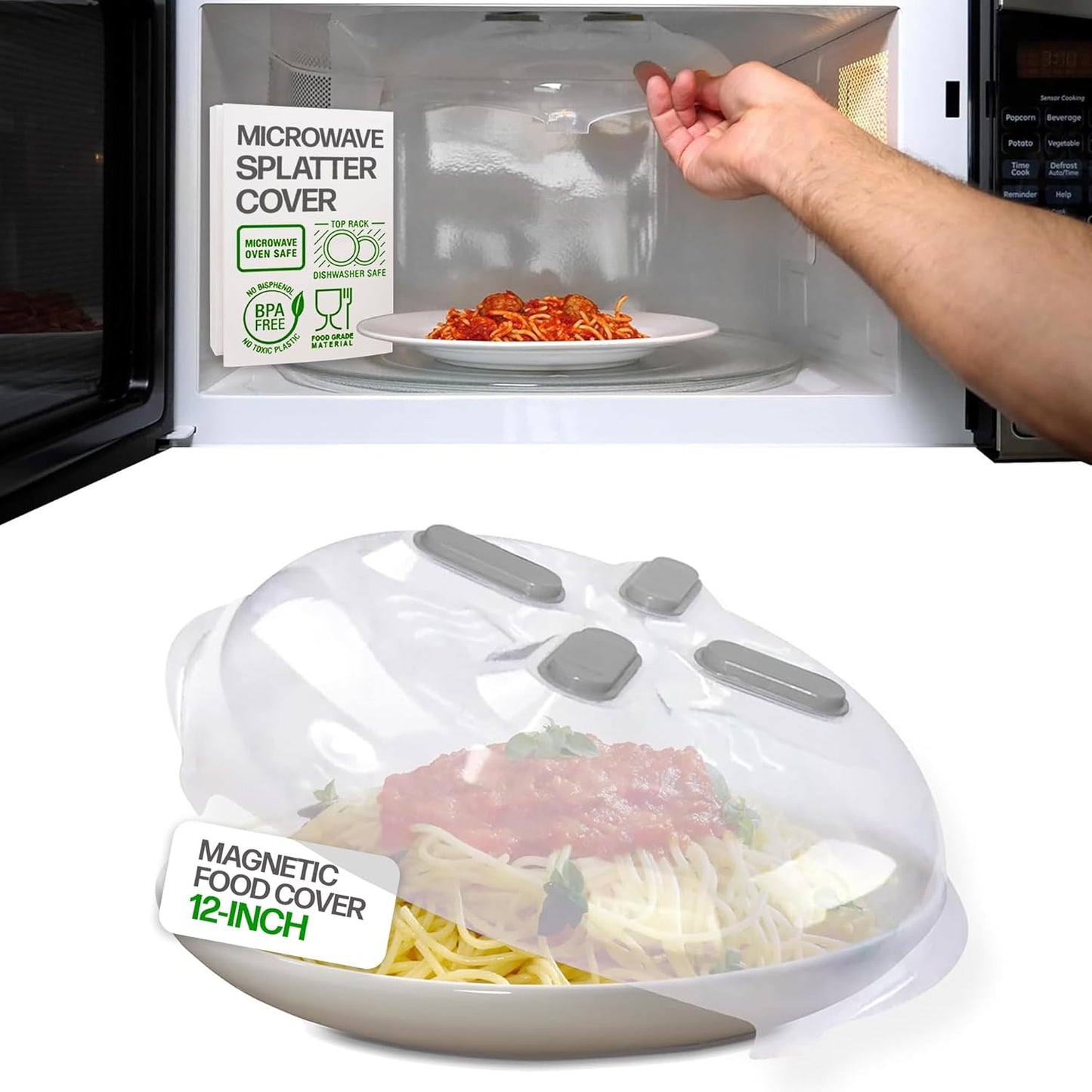 Hover Cover: Anti-Splash Microwave Lid
