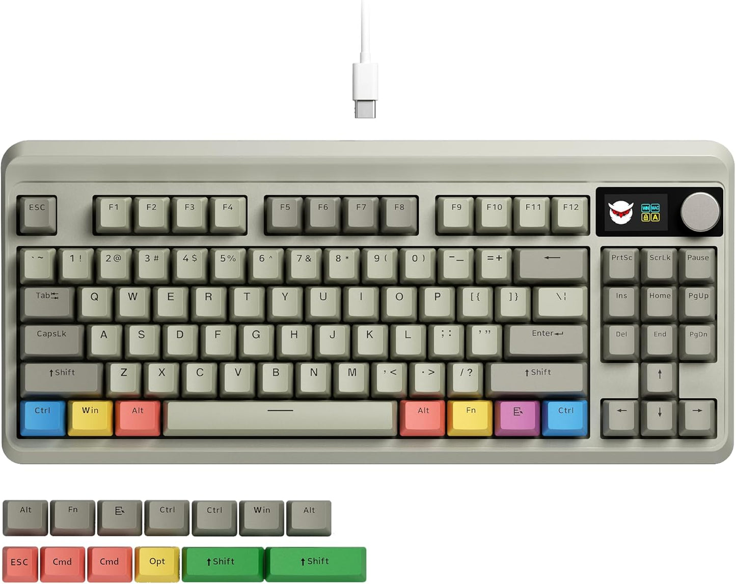OHY XVX Wired 75% Retro Gaming Keyboard with RGB Features