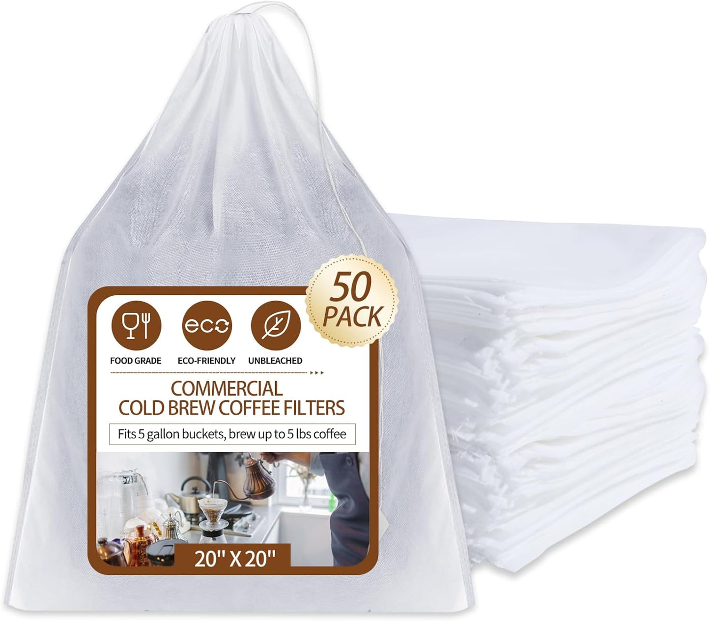 Ericair Cold Brew Coffee Filters - Brew Up to 5 LBS with Ease!