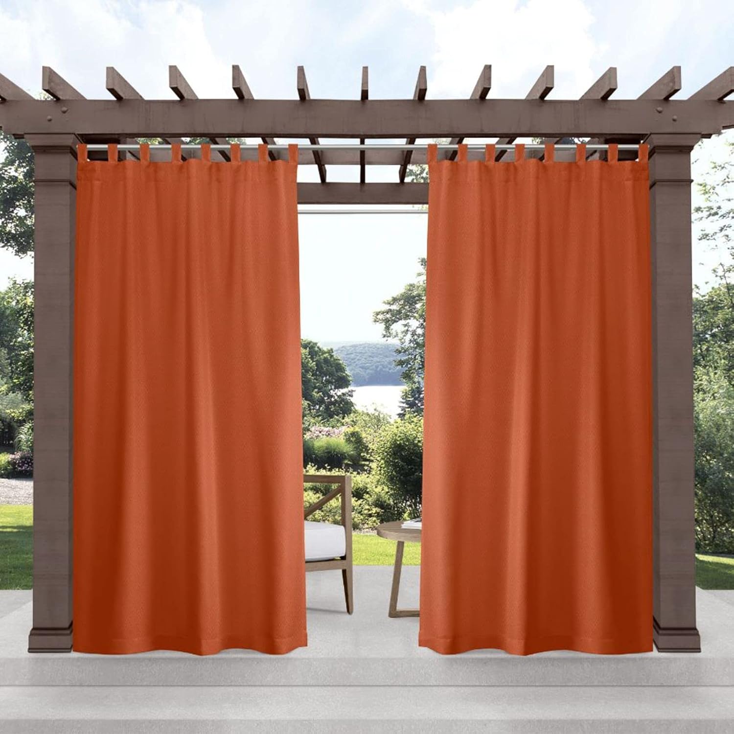 Exclusive Home Cabana Solid Indoor/Outdoor Light Filtering Curtains