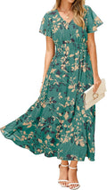 Simplee Womens Floral Maxi Dress - Flowy Summer Wedding Guest Dress