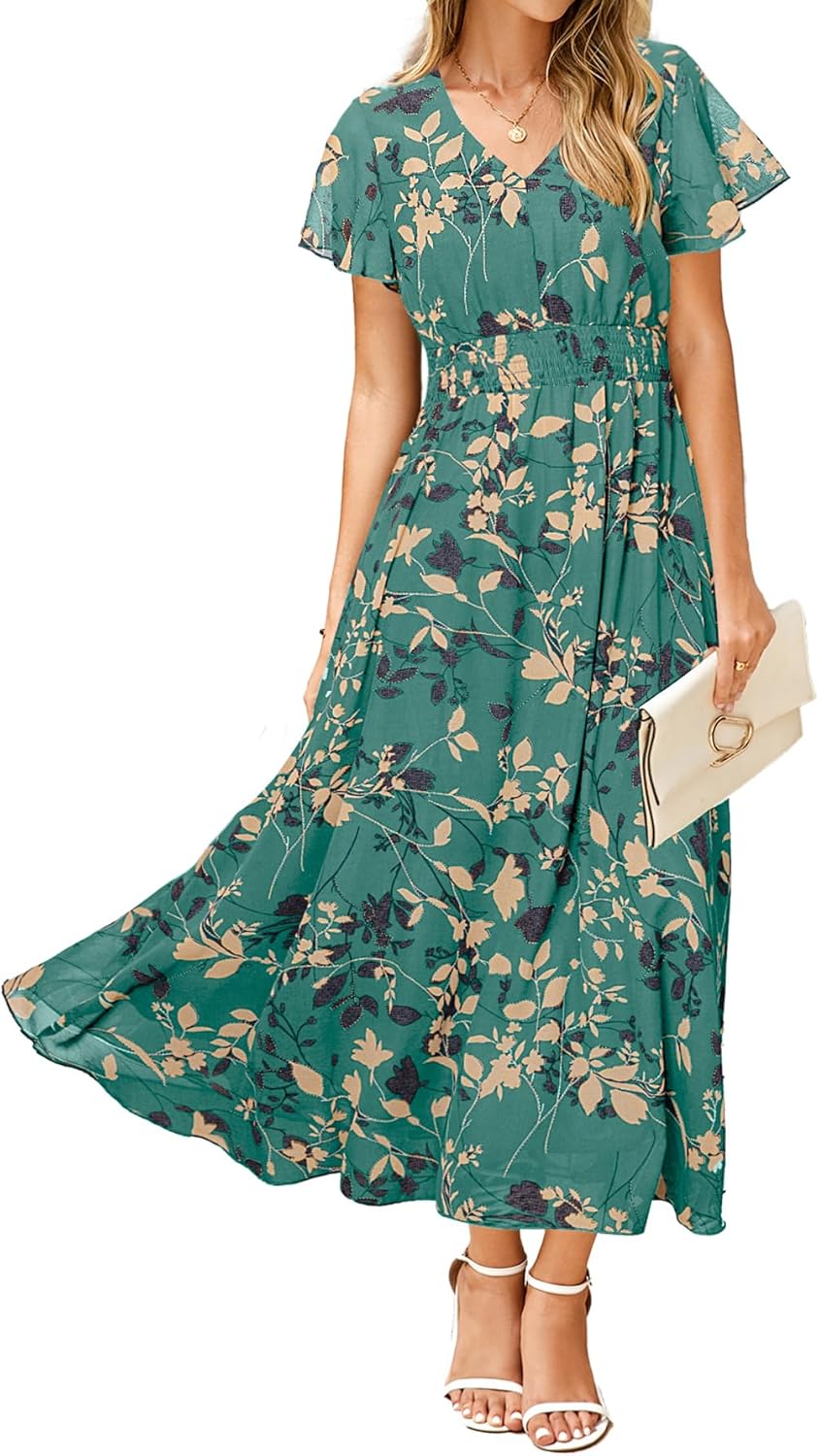 Simplee Womens Floral Maxi Dress for Summer Weddings and More