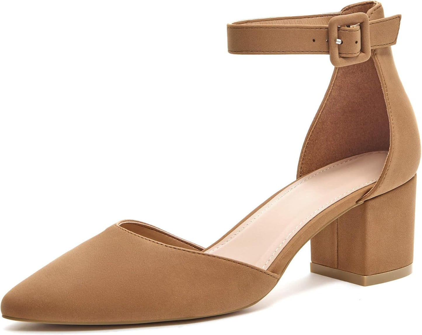 LAICIGO Women's Pointed Toe Pumps with Chunky Block Heel Style