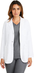 Women's Lab Coat with 4 Pockets - Moisture Wicking, 2-Way Stretch