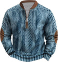Mens Western Sweatshirt 1/4 Zip Long Sleeve Pullover - Lightweight