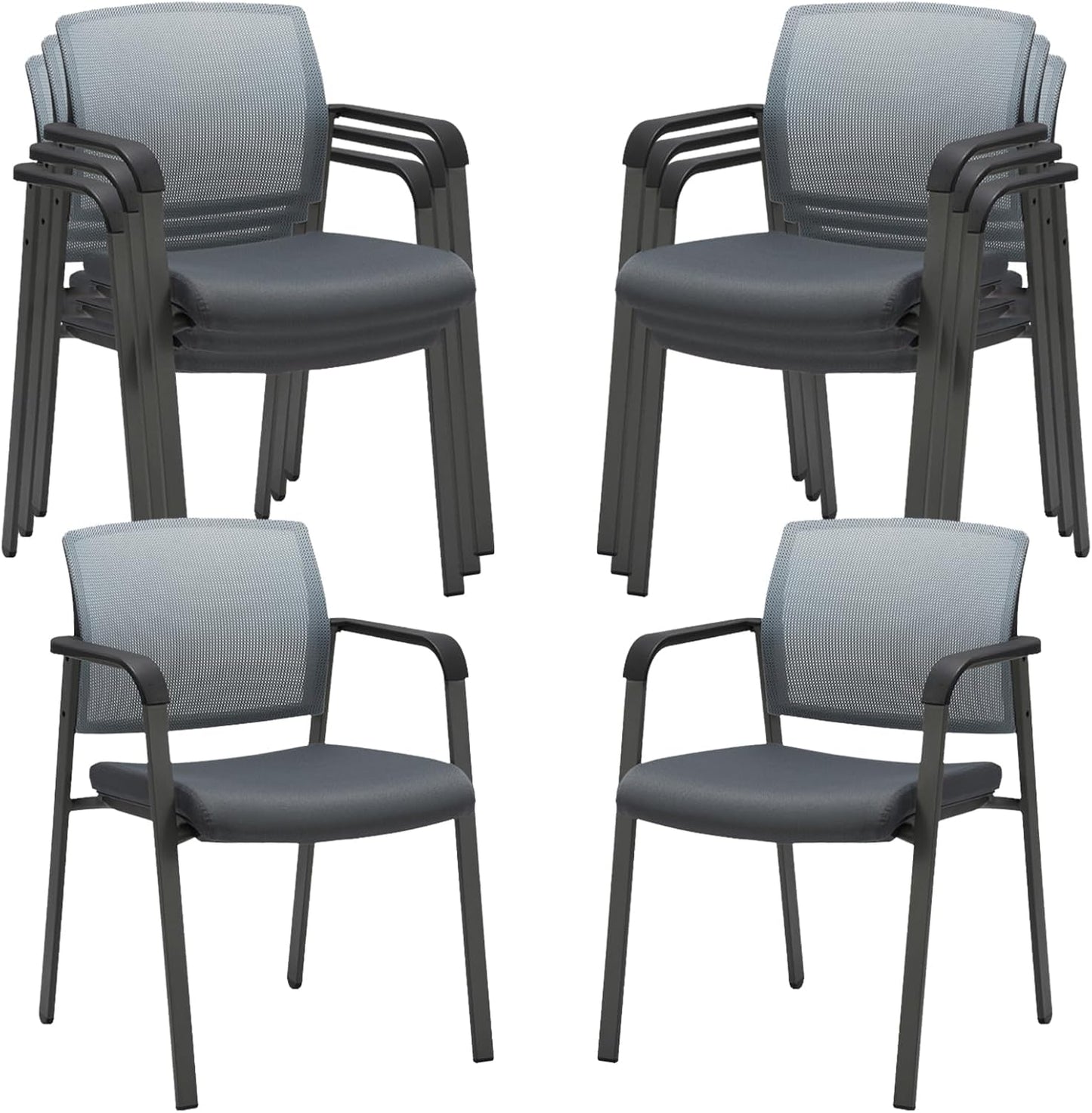 CLATINA Mesh Back Stacking Arm Chairs for Office and School