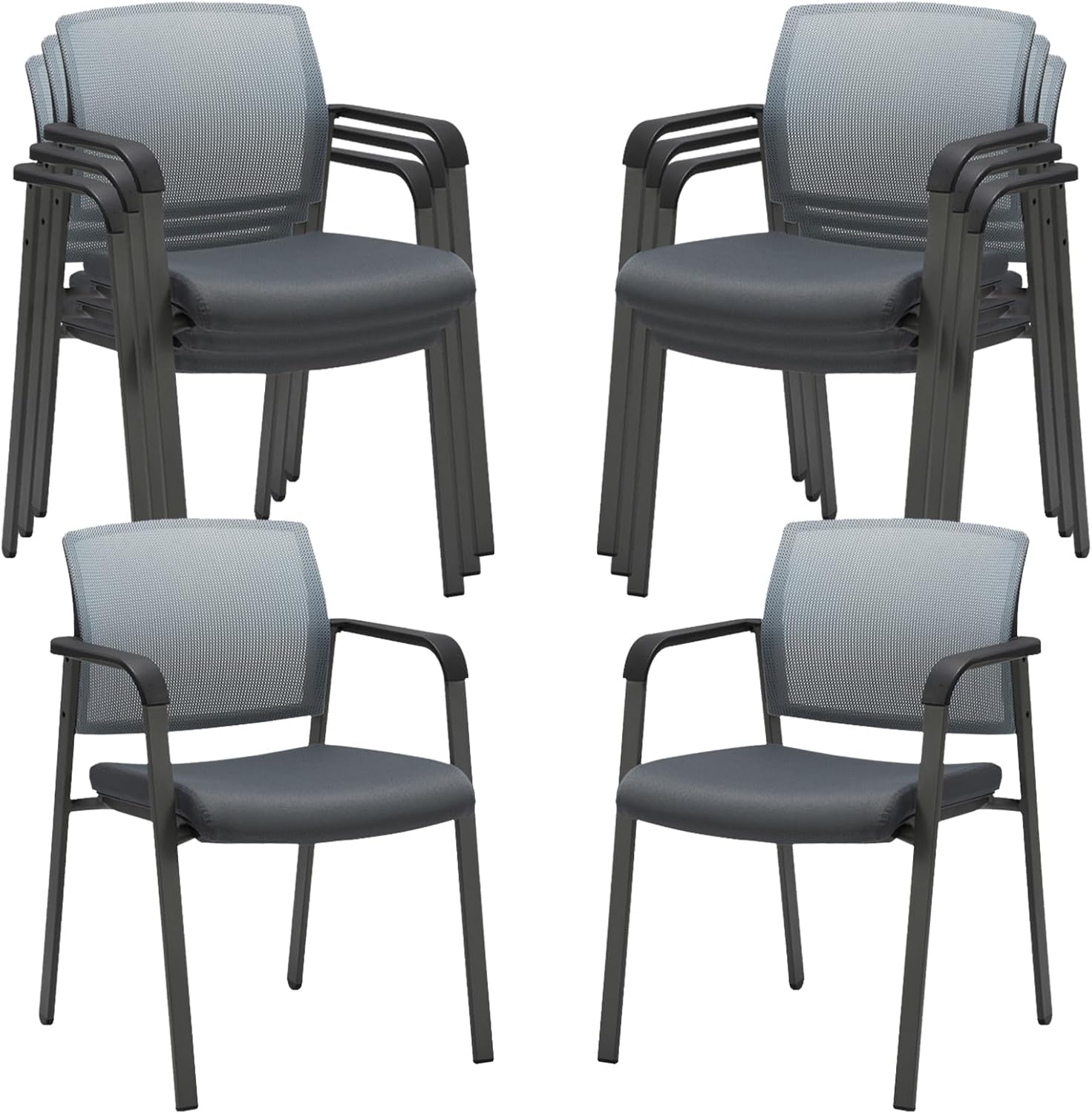 CLATINA Mesh Back Stacking Arm Chairs for Office and School