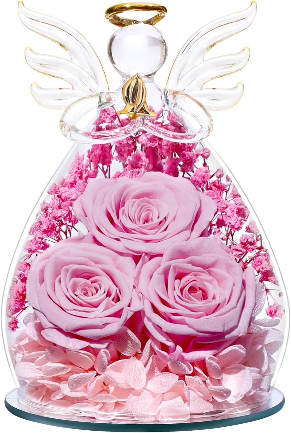 Eternal Rose Angel Gift for Women - Preserved Flowers in Glass
