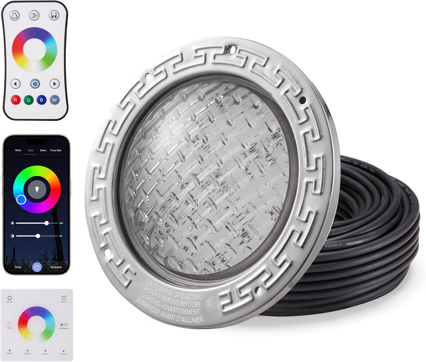 HQUA LUMORA 50W LED Pool Light - Smart Control & RGB Colors