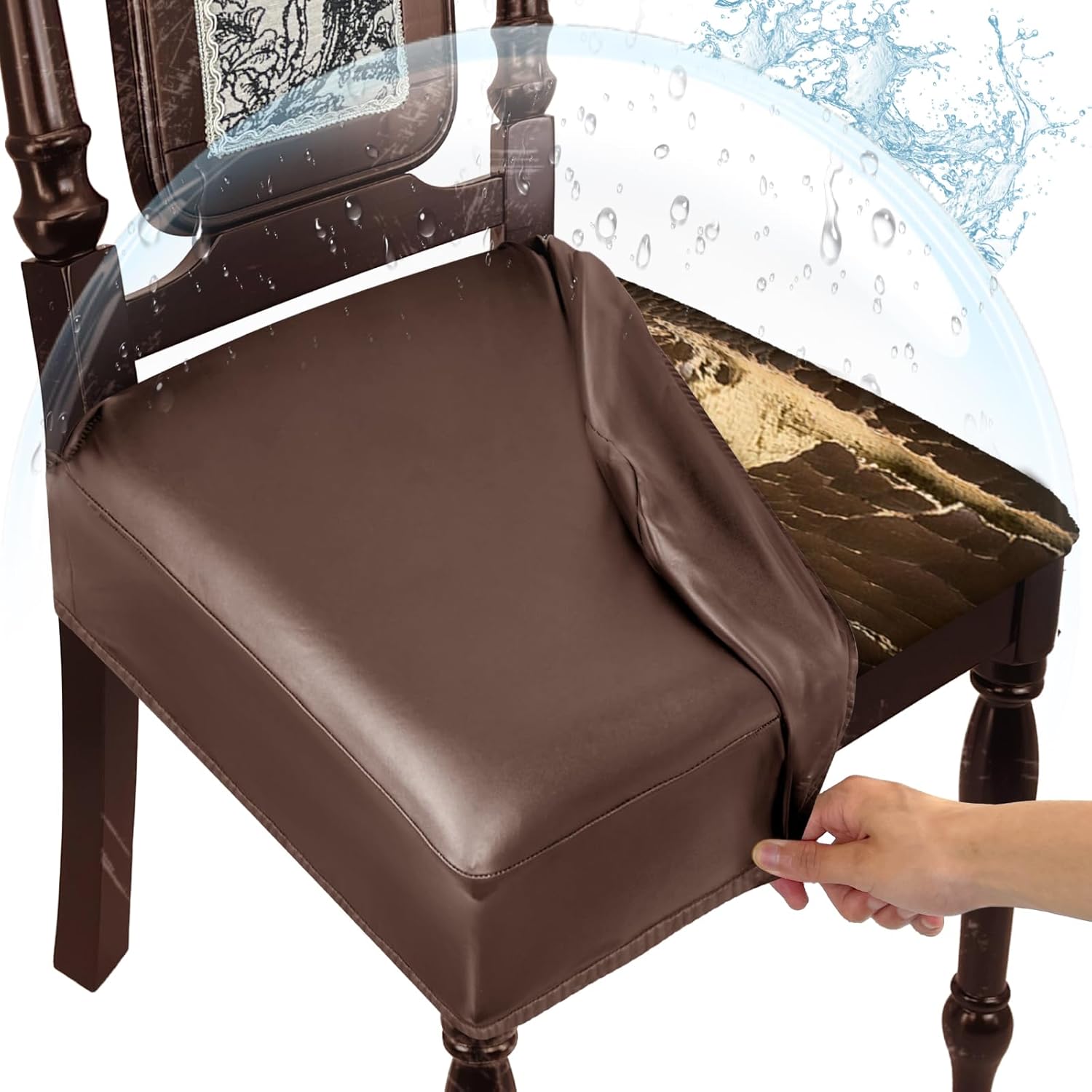 Waterproof Dining Chair Seat Covers for Kitchen - Set of 8