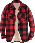 Womens Sherpa Fleece Lined Flannel Shirt Jacket - Warm Button Up Coats