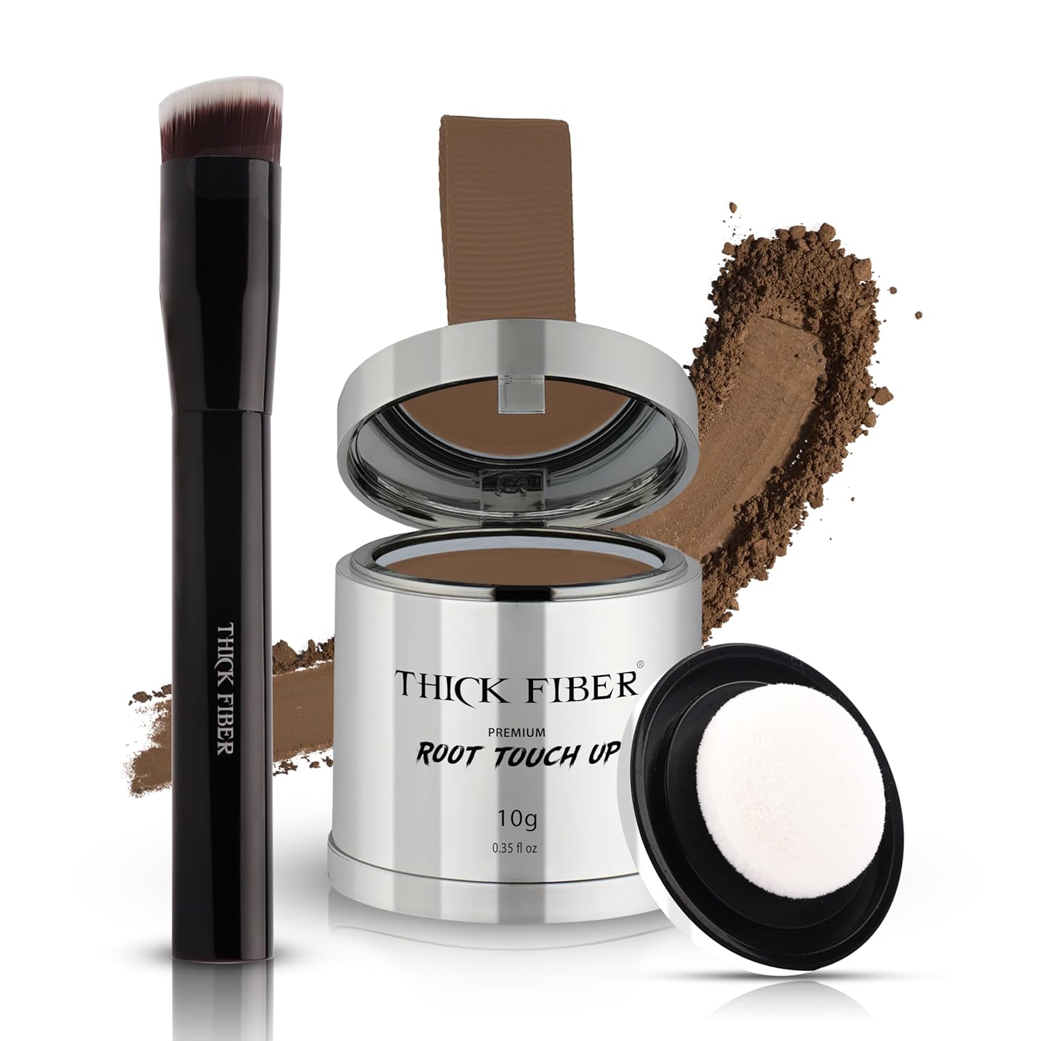THICK FIBER Root Touch Up Powder for Grey Roots & Thinning Hair