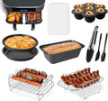 Dual Basket Air Fryer Accessories Set of 10 - Versatile Dual-Zone Kit