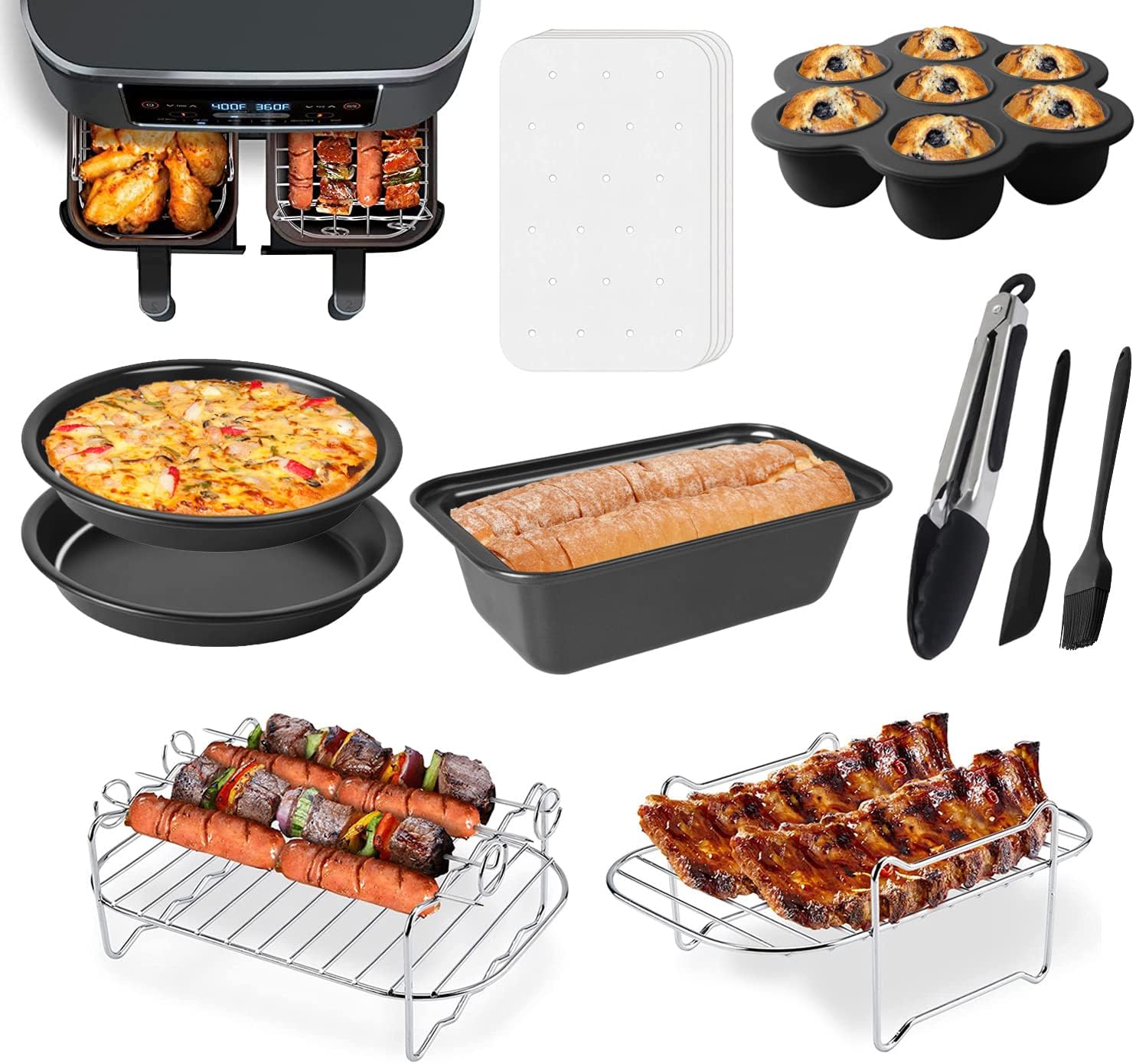Dual Basket Air Fryer Accessory Set - Perfect for Ninja DZ201 & DZ401